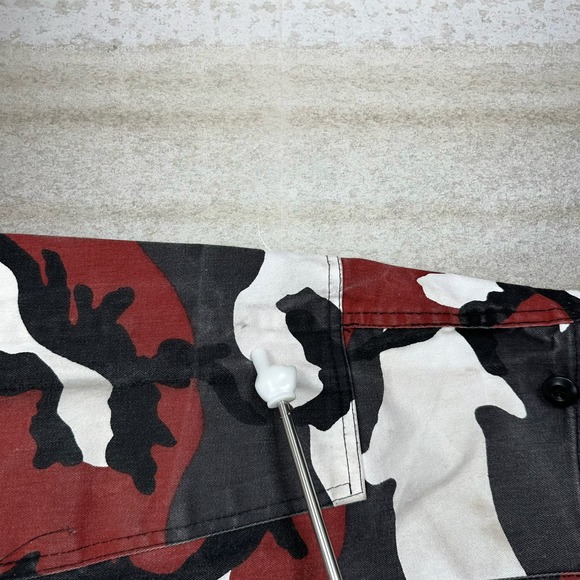 Vintage Military Camo Jacket Lightweight Made in USA Red Black M Regular 90s - Picture 7 of 7